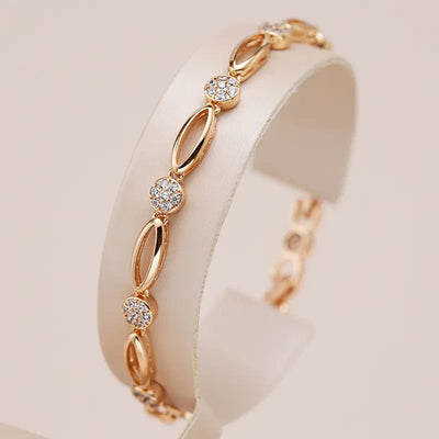 Elegant Gold-Plated Bracelet with Zircons
