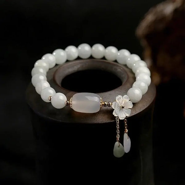 Bracelet en aigue-marine et perles