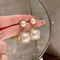 Boucles d'oreilles carrées élégantes à perles lumineuses