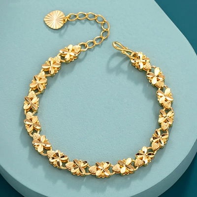 Bracelet vintage marguerite dorée