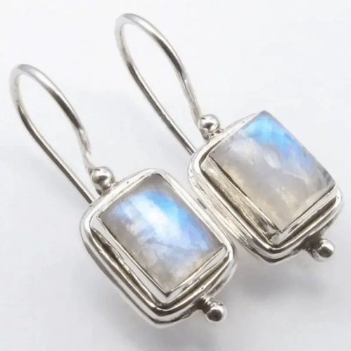 Chic Square Earrings with Moonstone