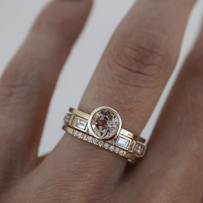 Bague solitaire à serti or