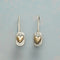 Golden Heart Earrings in Vintage Silver