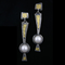 Boucles d'oreilles pendantes vintage en argent et perle