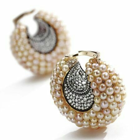 Boucles d'oreilles panier perle vintage