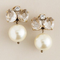 Boucles d'oreilles vintage à perles et nœud papillon en cristal