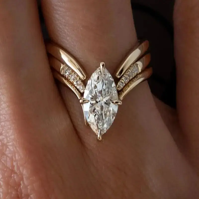 Gold Crown Drop Ring