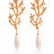 Coral Earrings with Freshwater Pearl Finish