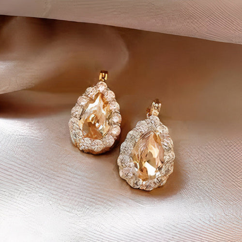 Boucles d'oreilles vintage en verre bombé