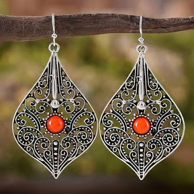 Boucles d'oreilles vintage en or, perles et argent