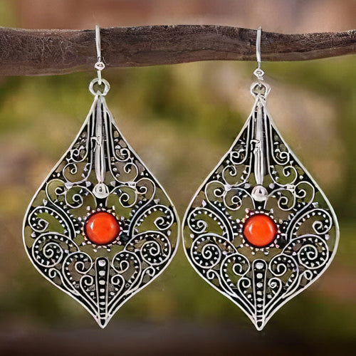 Boucles d'oreilles vintage en or, perles et argent