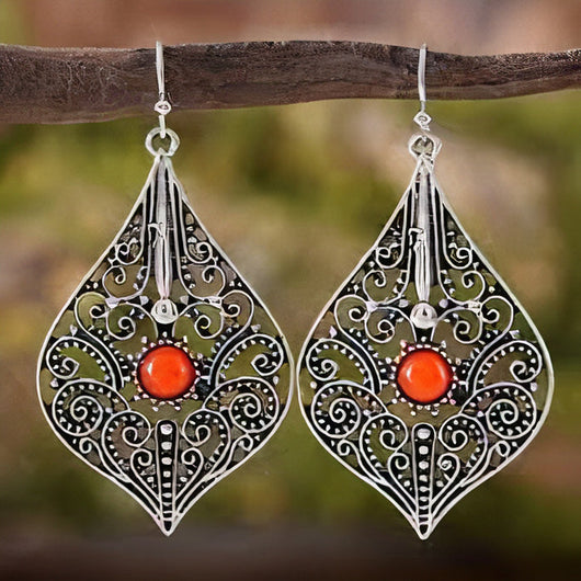 Boucles d'oreilles vintage en or, perles et argent