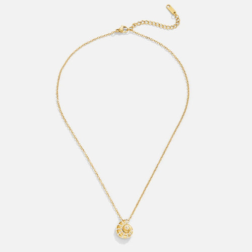 Crystal Seashell Pendant Necklace