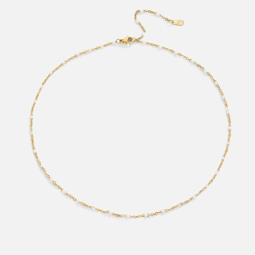 Minimalist Necklace with White Pearls