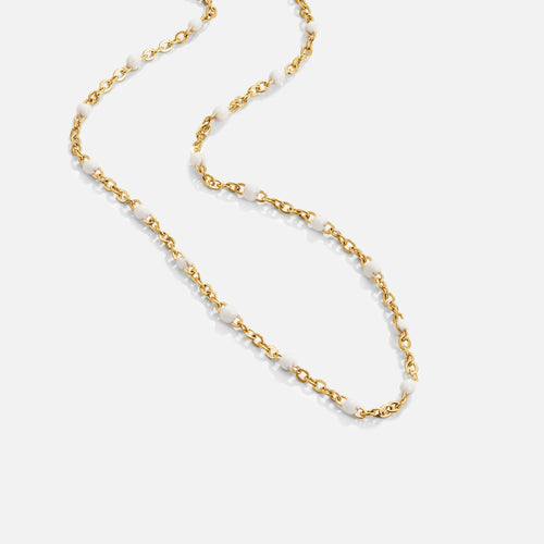 Minimalist Necklace with White Pearls