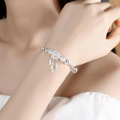 Silver Dreamcatcher Charm Bracelet