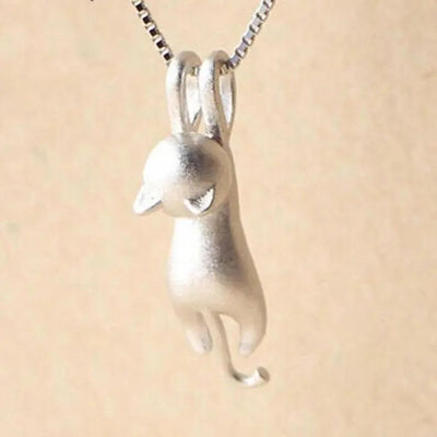 Playful Kitten Sterling Silver Necklace