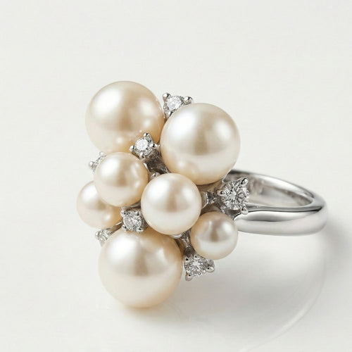 Bague perle violette vintage