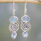 Boucles d'oreilles exclusives vintage en argent et pierre de lune