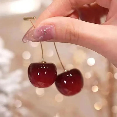 Boucles d'oreilles pendantes cerises exquises