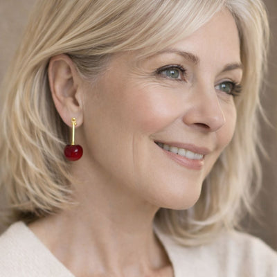 Boucles d'oreilles pendantes cerises exquises